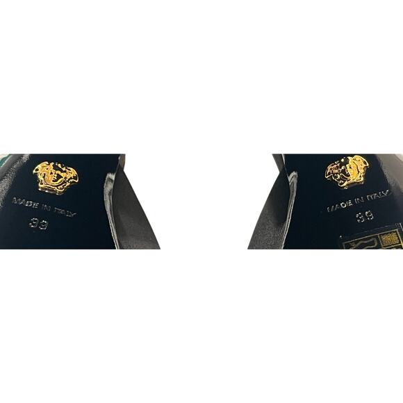 S7 VERSACE $1,525 Aevita Platform Heels w Crystals Medusa Charm Satin IT39/US9 - Picture 11 of 12